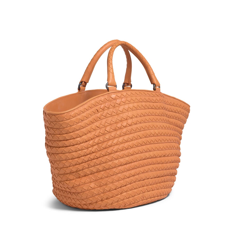BOTTEGA VENETA: ORANGE INTRECCIATO LARGE TOTE BAG 2008 - 3