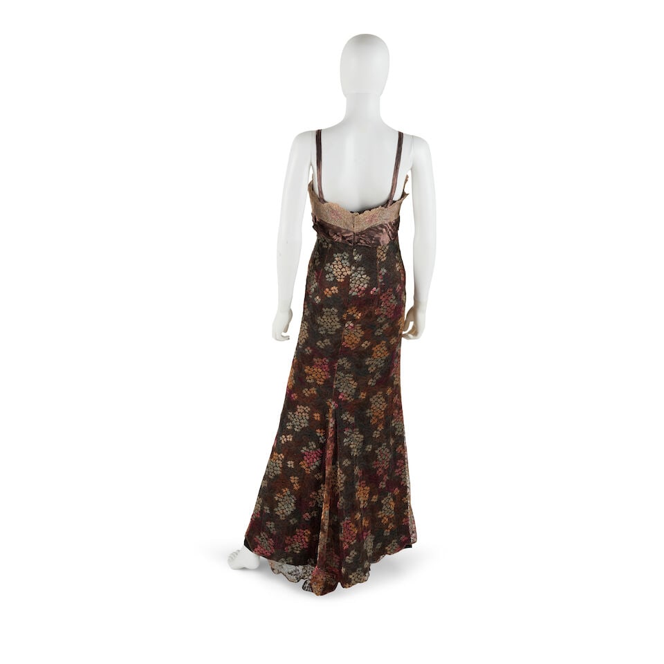 CHRISTIAN LACROIX: GOLD AND MULTICOLOR LACE EVENING GOWN Fall 1995 - 3