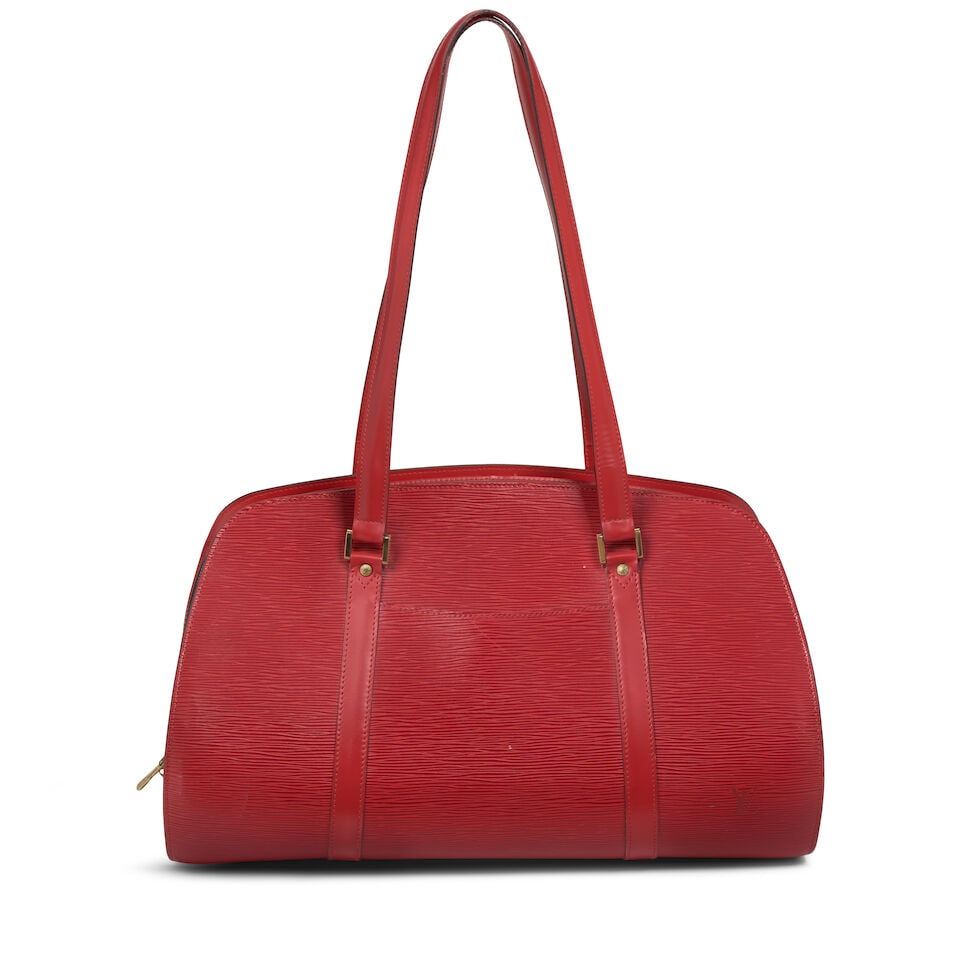 LOUIS VUITTON: RED EPI SOLFERINO 45 1996 (1 of 3)