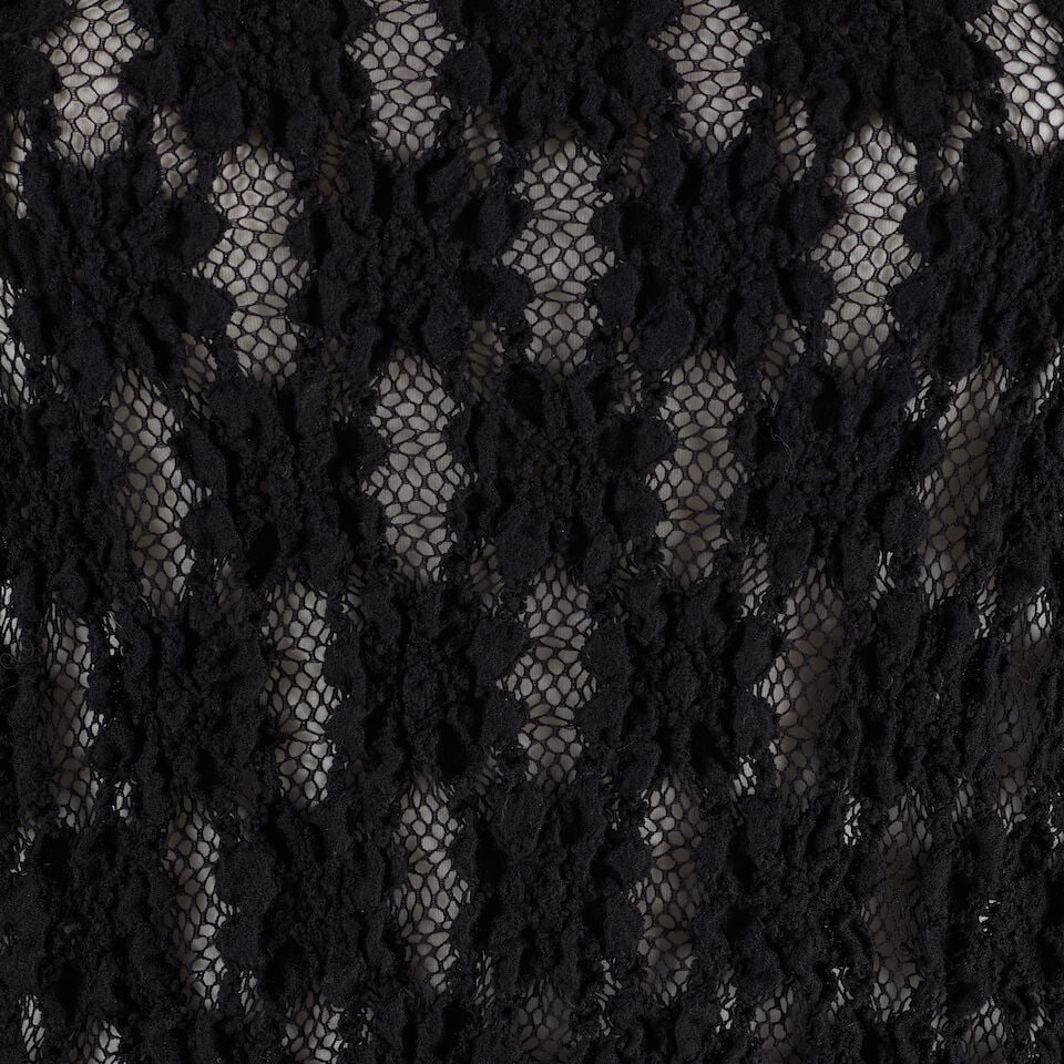 ISSEY MIYAKE: BLACK LACE TOP - 2