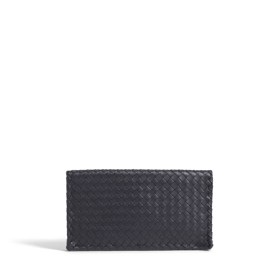 BOTTEGA VENETA: BLACK INTRECCIATO NAPPA TURN LOCK CLUTCH 2010-2012 - 2