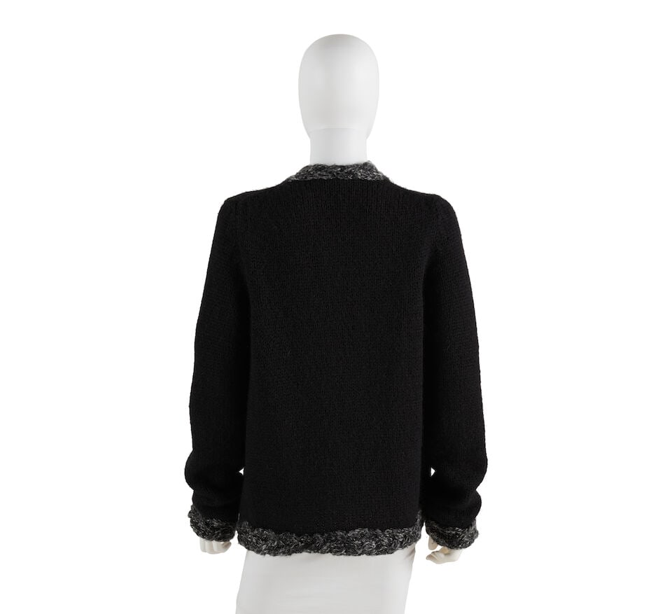 CHANEL: BLACK KNIT BRAIDED TRIM CARDIGAN Fall 2011 - 2