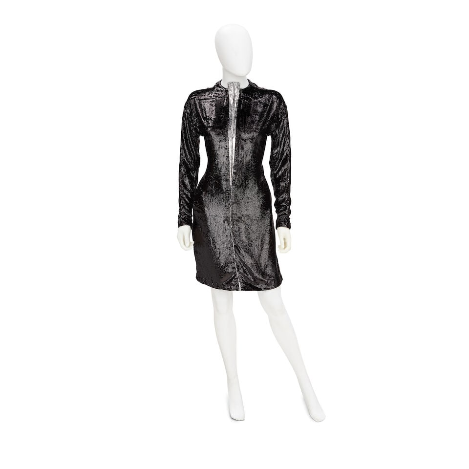 GEOFFREY BEENE: BLACK VELVET MINI DRESS Fall 1996 (1 of 2)