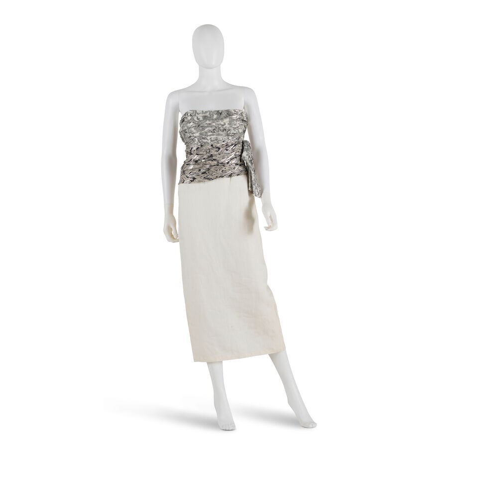 GIANNI VERSACE: METALLIC STRAPLESS DRESS Spring 1985 (1 of 1)