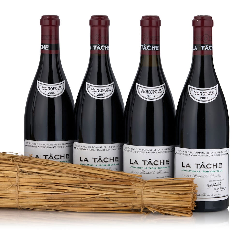 Domaine de la Romanée-Conti, La Tâche, 2007 (4 bottles, 750ml): Domaine de la Romanée-Conti, La Tâche, 2007 (4 bottles, 750ml) Region: Côte de Nuits This lot is subject to the following lot symbols: • • Zero rated for tax, no tax will
