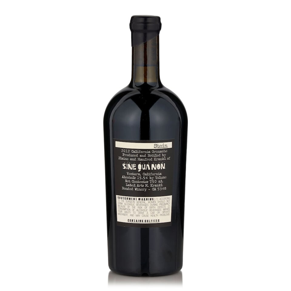 Sine Qua Non, Grenache Stein, 2012 (5 bottles, 750ml) - 2