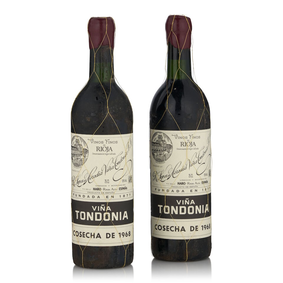 Lopez de Heredia, Rioja Gran Reserva Vina Tondonia, 1968 (2 bottles, 750ml): Lopez de Heredia, Rioja Gran Reserva Vina Tondonia, 1968 (2 bottles, 750ml) Region: Spain Fill Level: very top shoulder Miscellaneous: bin soiled bottles, back-vintage release This lot is subject to