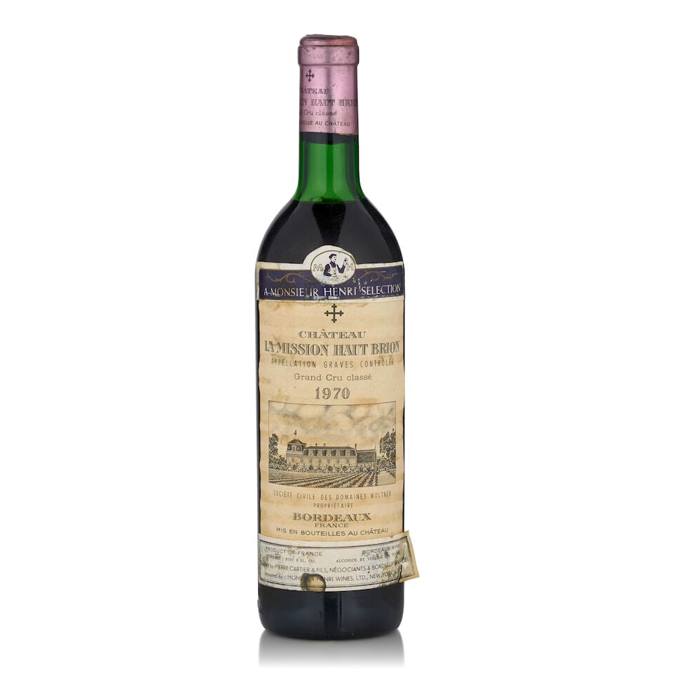 Château La Mission Haut-Brion, 1970 (1 bottle, 750ml): Château La Mission Haut-Brion, 1970 (1 bottle, 750ml) Region: Pessac-Léognan Fill Level: very top shoulder Capsule: bin soiled, lightly oxidized Label: lightly damp stained, lightly discolor