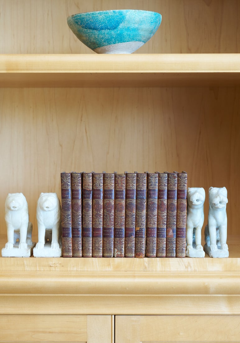 Walter Scott The Poetical Works, in 12 volumes,: Walter Scott The Poetical Works, in 12 volumes, Published by Arch. Constable and Co., Edinburgh, 1820, first edition, bound in leather with gilt lettering, For further information on this lot please v