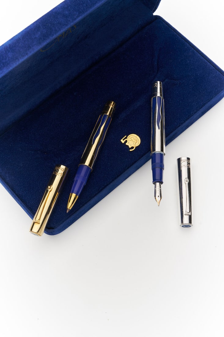 Omas | Israel 50 Year Jubilee two limited edition gold and sterling silver writing instruments (2) (1 of 1)