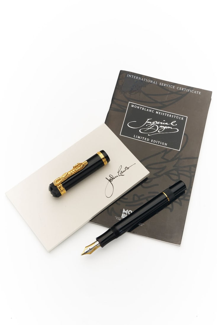Montblanc |'Imperial Dragon' limited edition 'Writers Series' black resin and gold fountain pen (1 of 1)