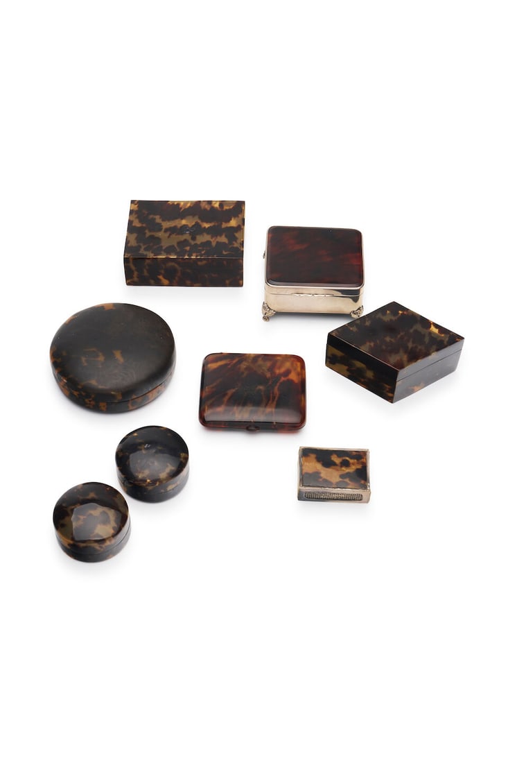Collection of eight tortoise shell boxes (8) (1 of 1)