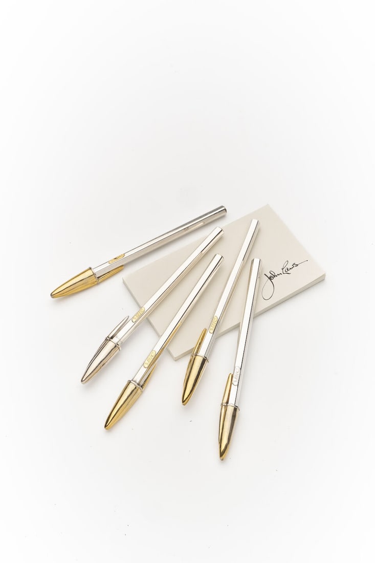 Bic | Five sterling silver and vermeil anniversary ballpoint pens (1 of 1)