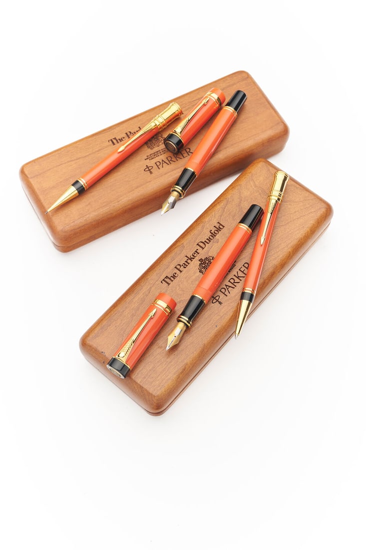 Parker | Group of four 'Duofold' writing instruments (1 of 1)