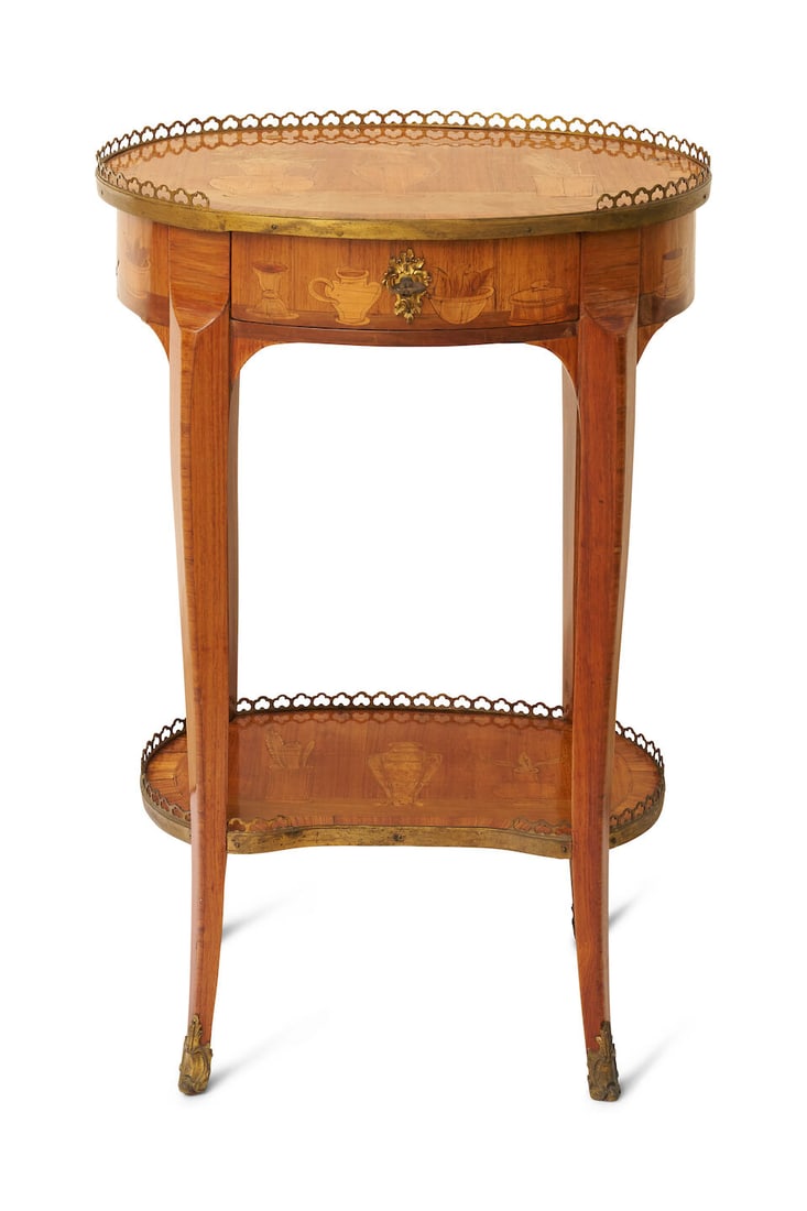 A petite Louis XVI occasional table, French, 18th century, (1 of 3)