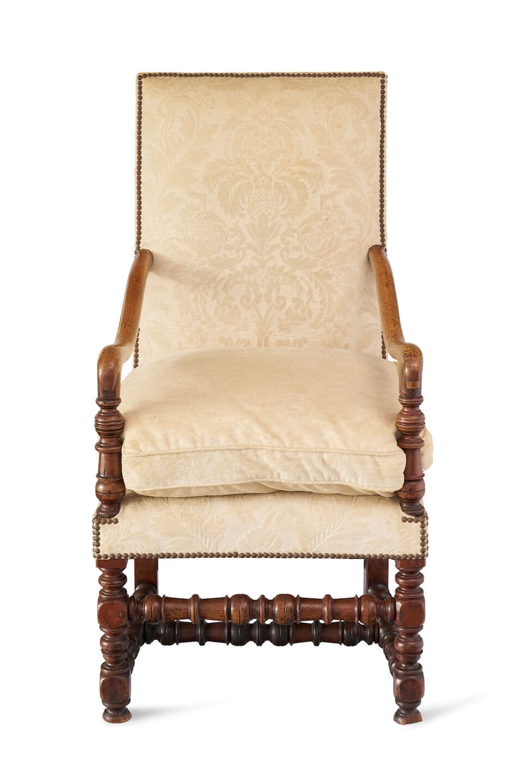 An 18th century highbacked walnut armchair, Continental - 2