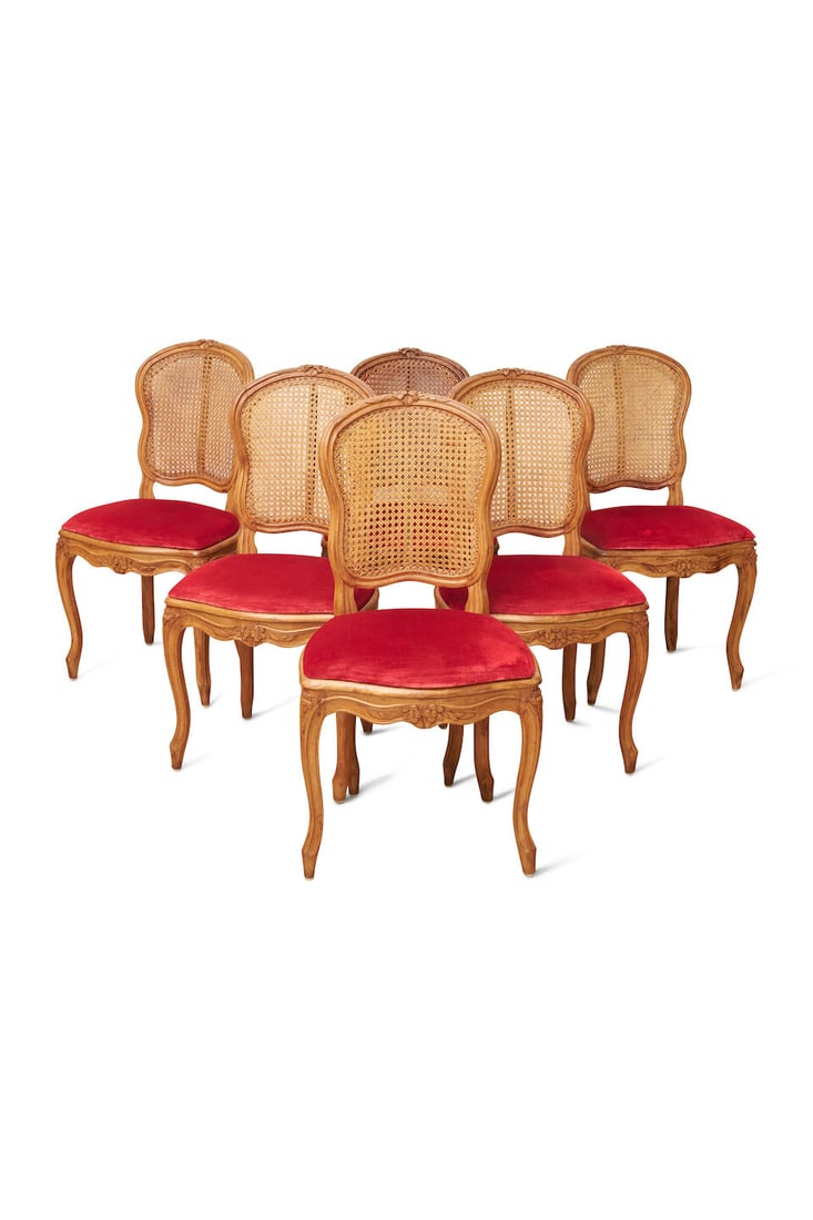 A set of six Louis XV dining chairs, French, 18th century, (6) (1 of 1)