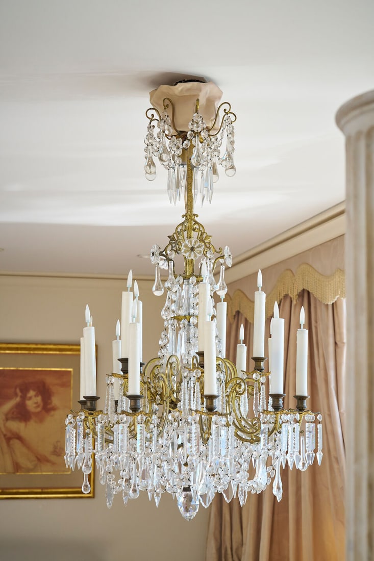 A Swedish gilt-bronze and cut-crystal chandelier, 19th century, (1 of 1)