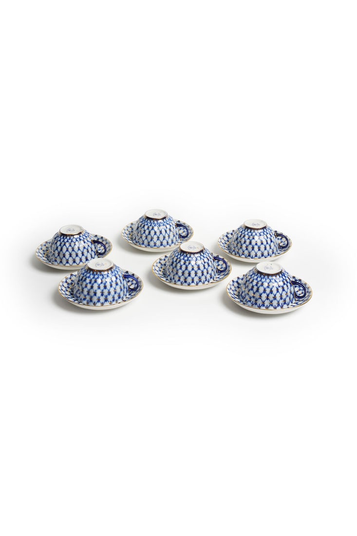 Christofle | teapot and lidded sugar bowl, with a Russian Imperial Porcelain Lomonosov tea servi... - 3