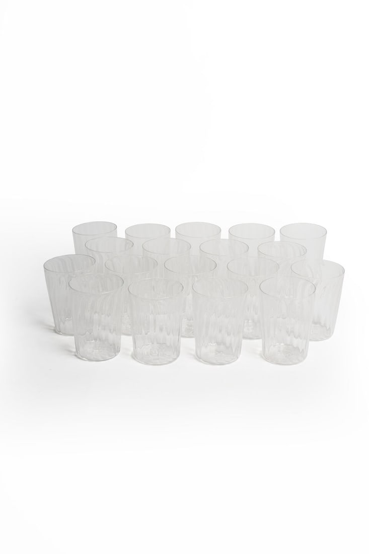 A set of eighteen hand-blown water glasses French, 20th century (1 of 1)