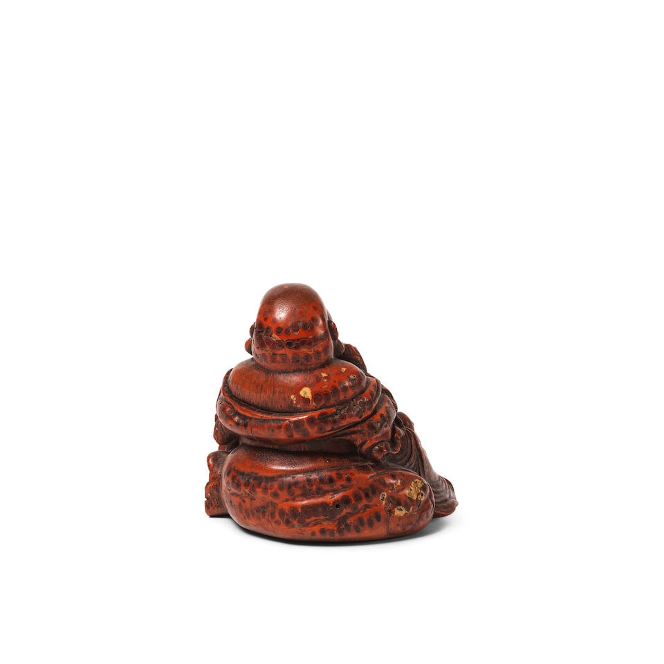 STATUETTE DE BUDAI EN BAMBOU SCULPTÉ Fin de la Dynastie Qing (1644-1911) - 3