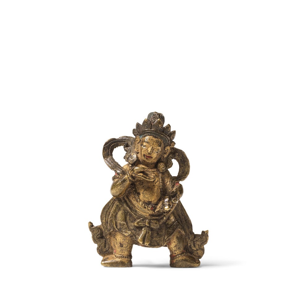 PETIT AUTEL PORTABLE AVEC STATUETTE EN BRONZE Tibet, XIXe siècle (2) - 3