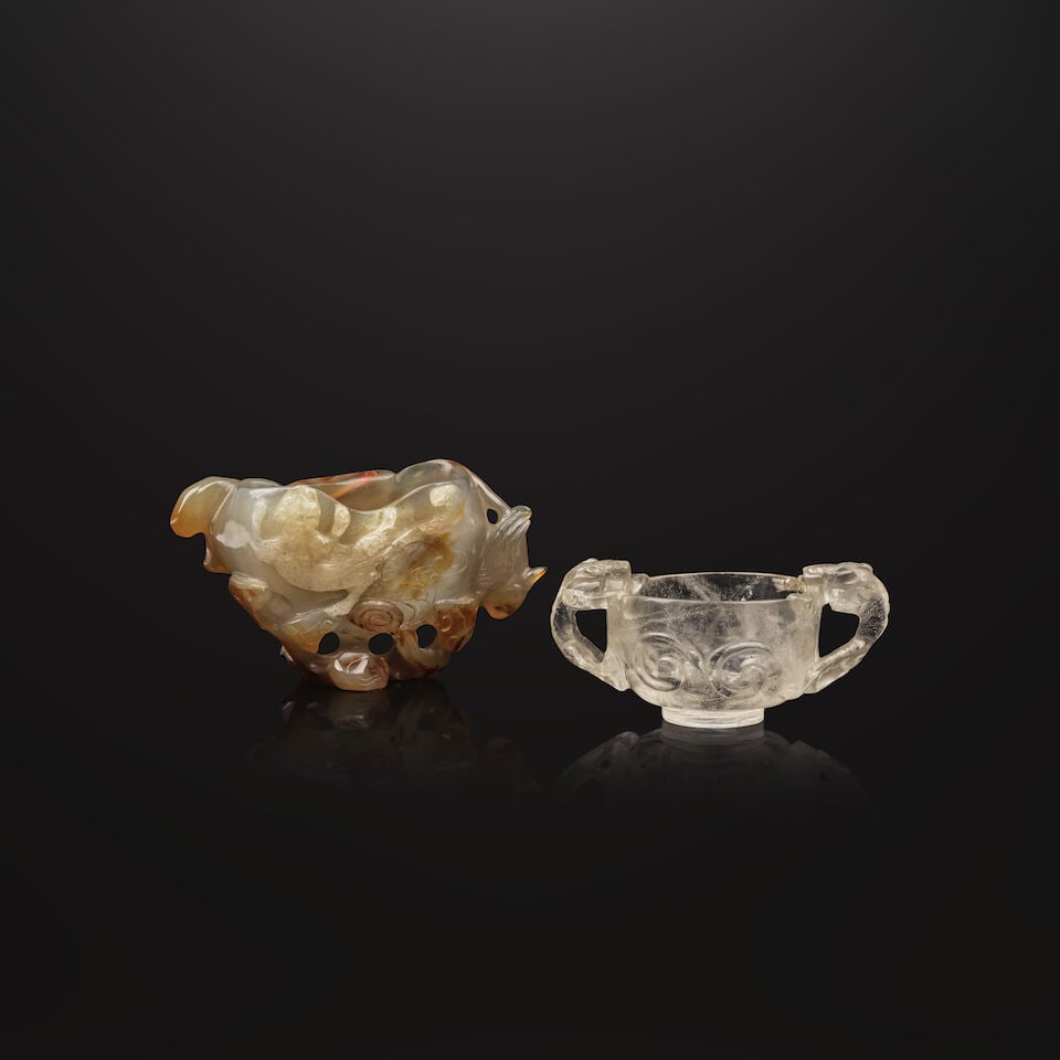 RINCE-PINCEAUX EN AGATE ET COUPE EN CRISTAL DE ROCHE XVIIe/XVIIIe siècle (2) (1 of 7)