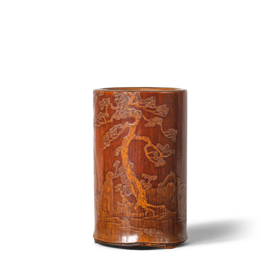 POT À PINCEAUX EN BAMBOU SCULPTÉ Dynastie Qing, époque Kangxi (1662-1722) - 4