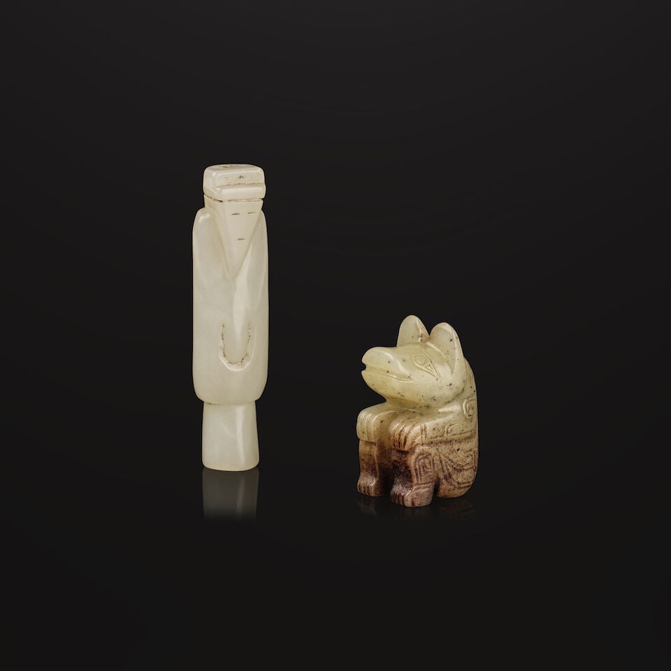 DEUX GROUPES EN JADE BLANC ET CELADON SCULPTÉ (3) (1 of 7)