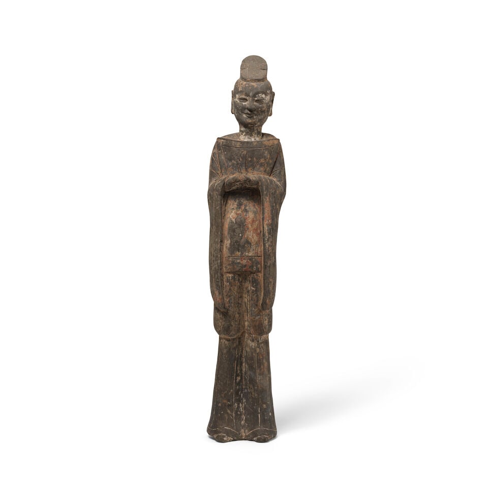 GRANDE STATUETTE D'UN GUERRIER EN TERRE CUITE Dynastie des Wei du Nord (386-534 ap. J.-C.) (1 of 5)