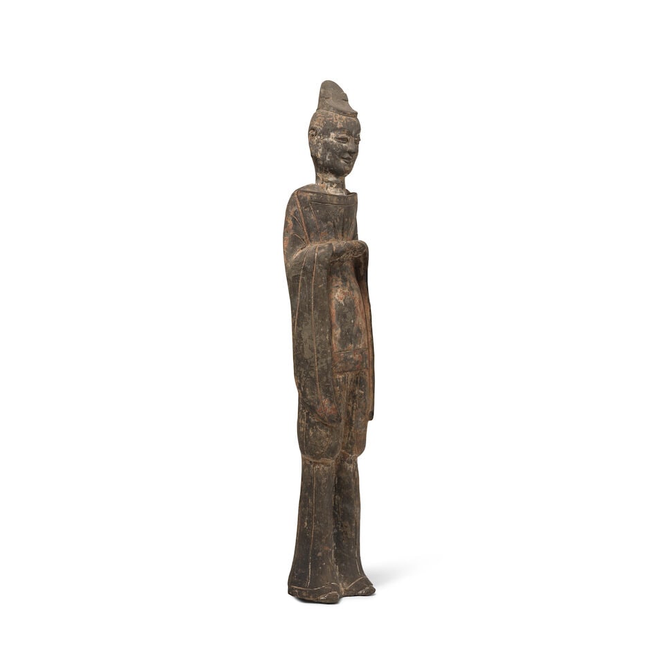 GRANDE STATUETTE D'UN GUERRIER EN TERRE CUITE Dynastie des Wei du Nord (386-534 ap. J.-C.) - 3