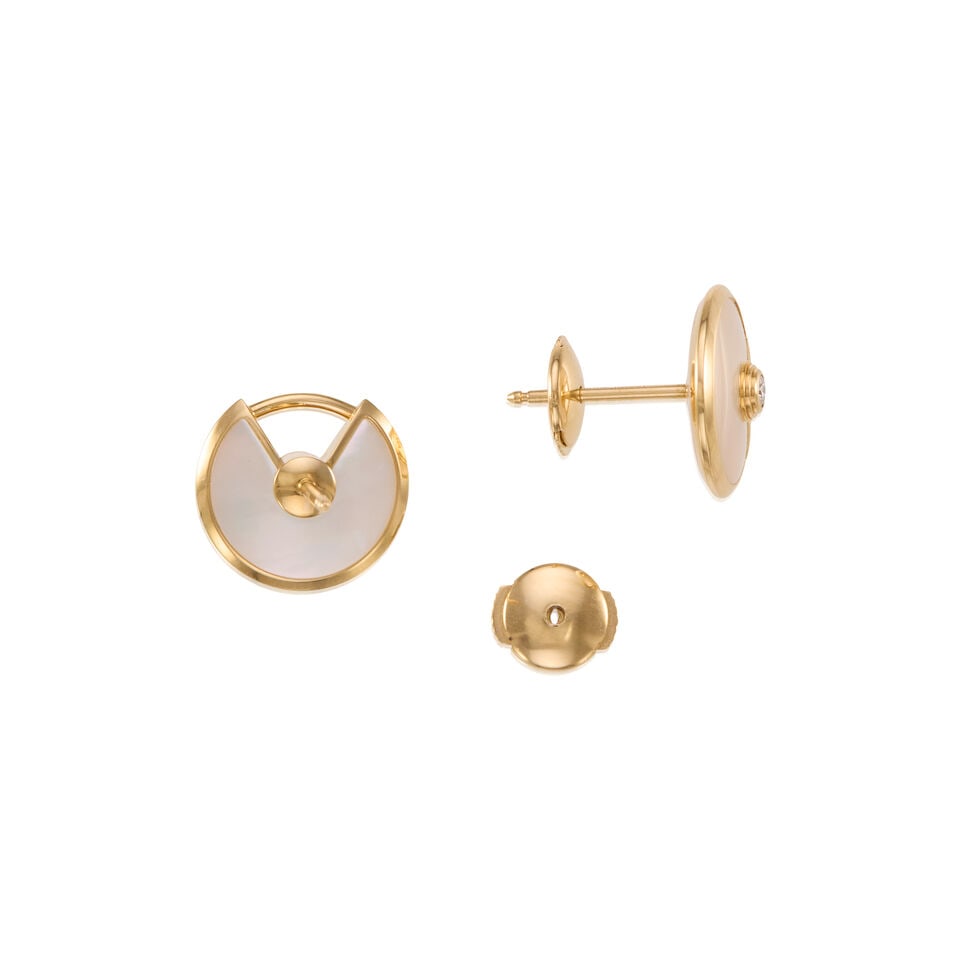 CARTIER: 18K GOLD AND MOTHER OF PEARL EARRINGS - 2