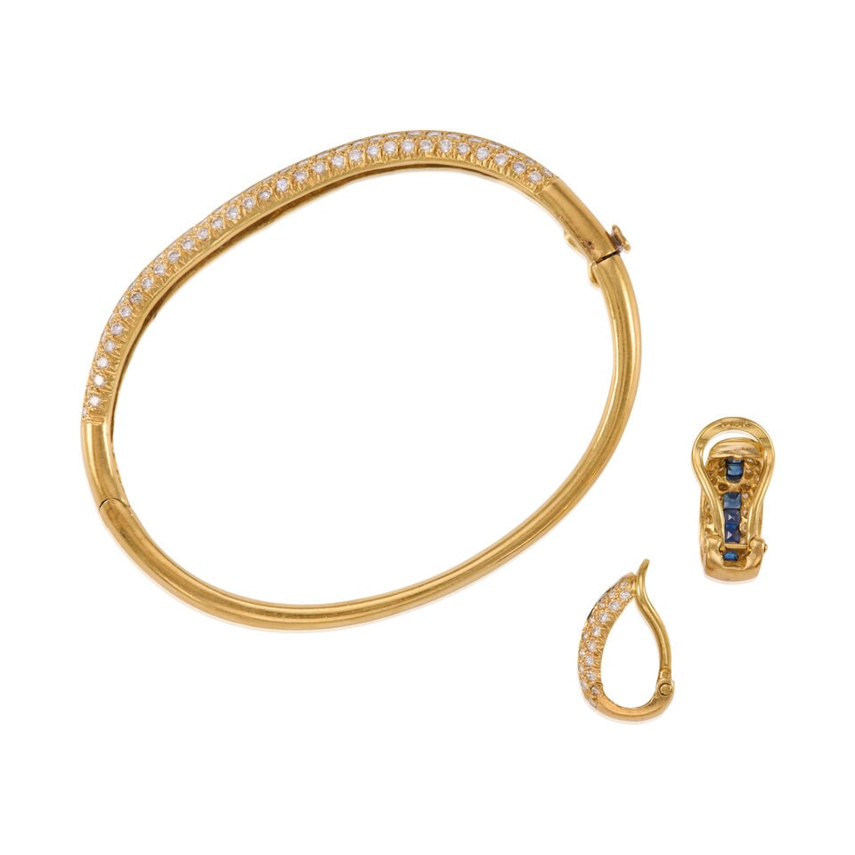 18K GOLD, SAPPHIRE, AND DIAMOND SET - 2