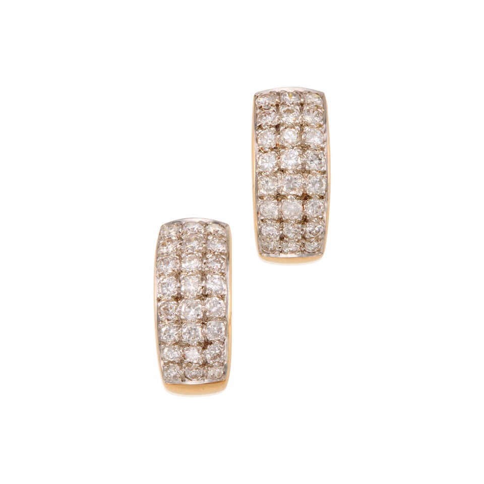PAIR OF 12K GOLD AND DIAMOND EARRINGS (1 of 2)