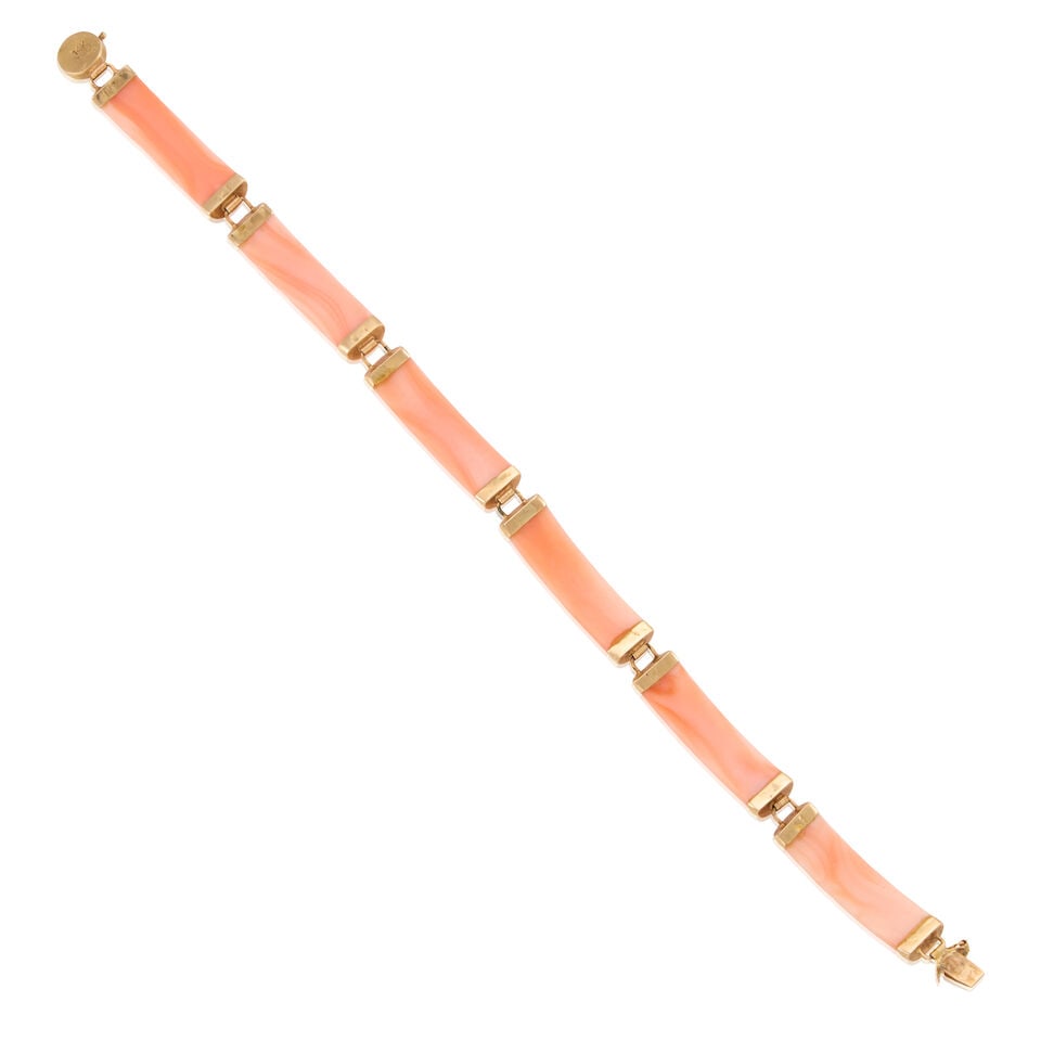 14K GOLD AND CORAL BRACELET - 2