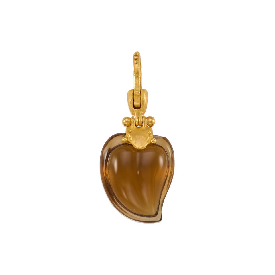DENISE ROBERGE: 22K GOLD AND CITRINE PENDANT ENHANCER - 2
