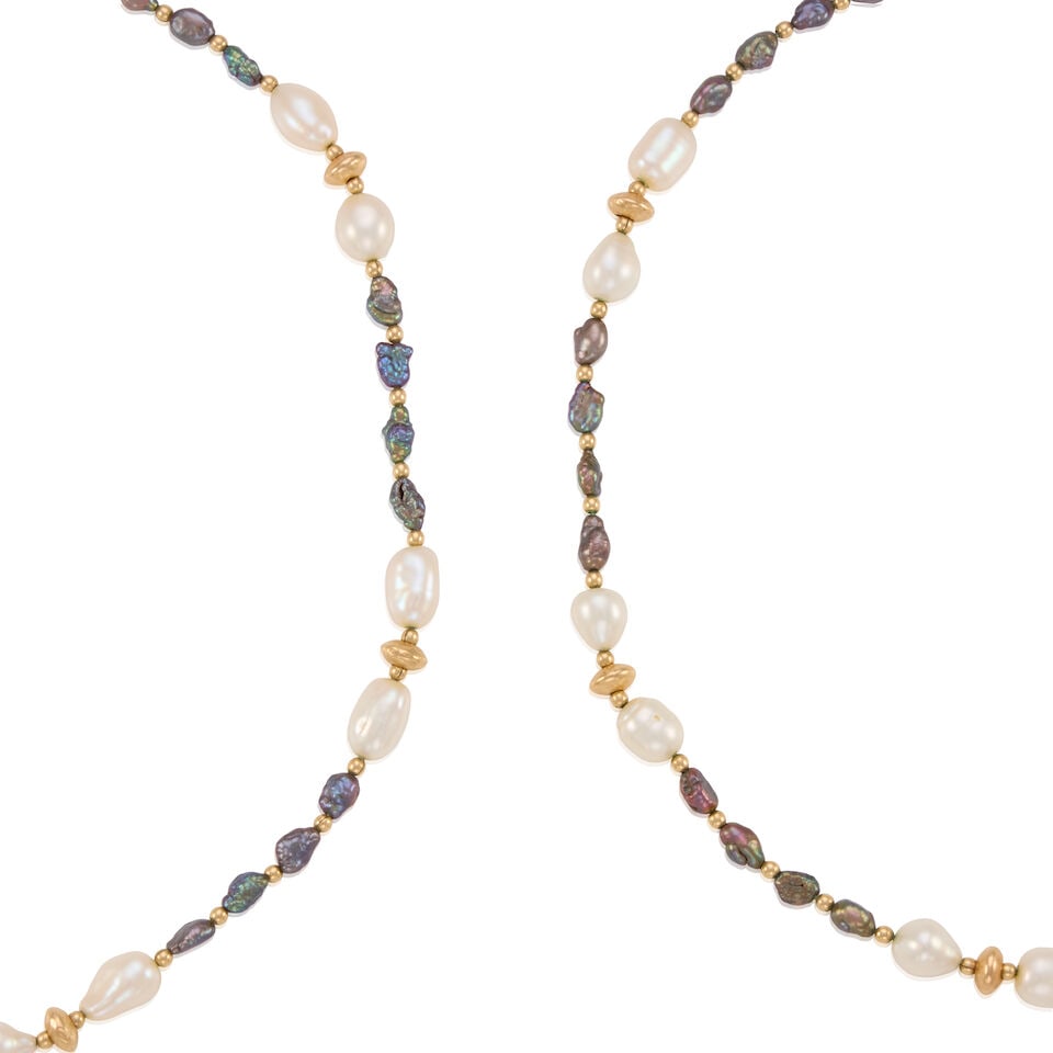 9K GOLD AND CULTURED PEARL NECKLACE - 2
