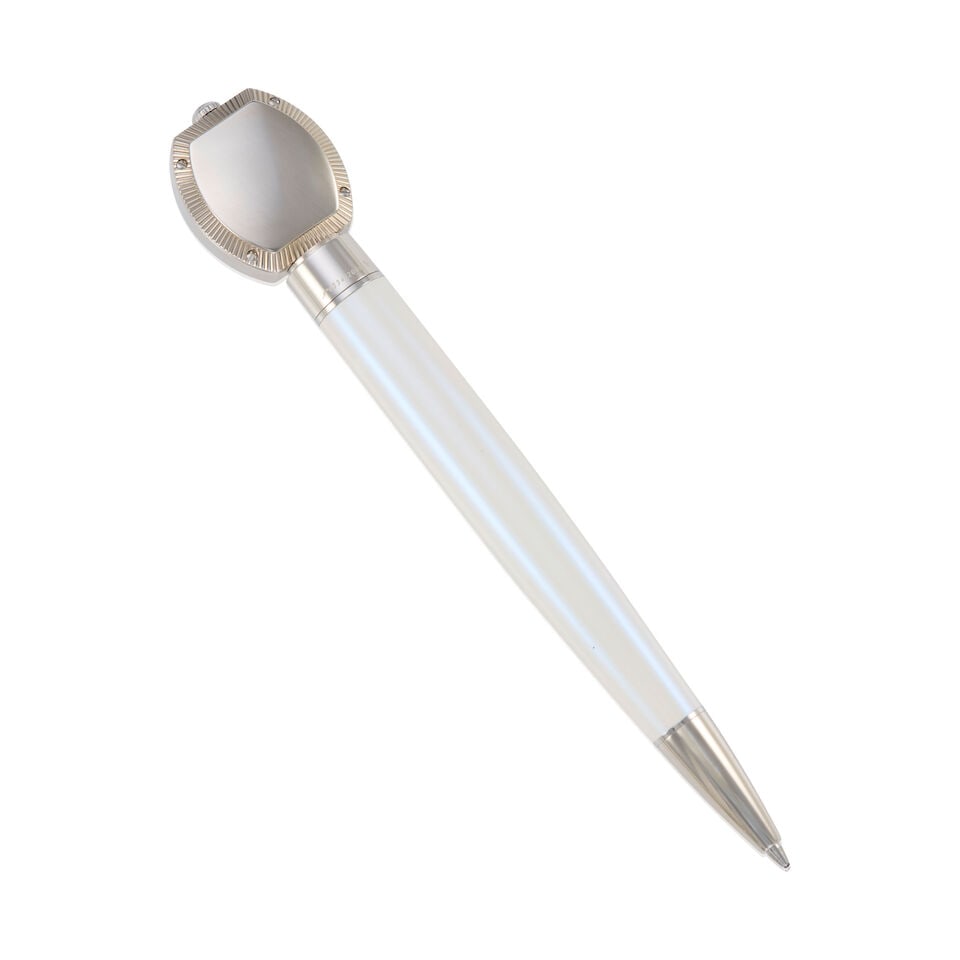 CARTIER: PEN WITH MOTHER OF PEARL WATCH - 2