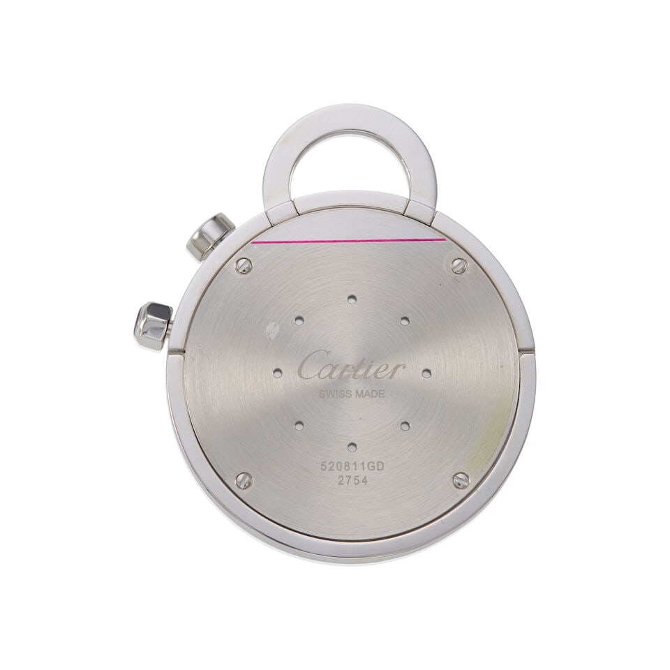 CARTIER: STAINLESS STEEL DESK CLOCK - 2