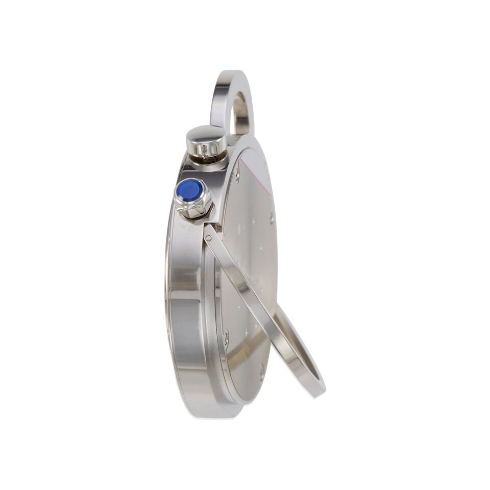 CARTIER: STAINLESS STEEL DESK CLOCK - 3