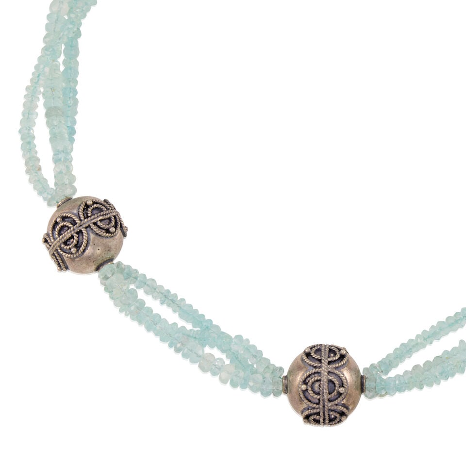 SILVER AND AQUAMARINE NECKLACE - 2