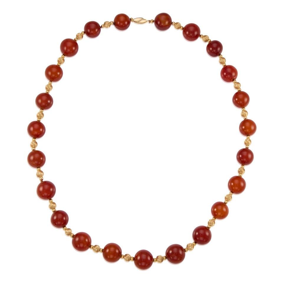 14K GOLD AND CHALCEDONY NECKLACE (1 of 2)