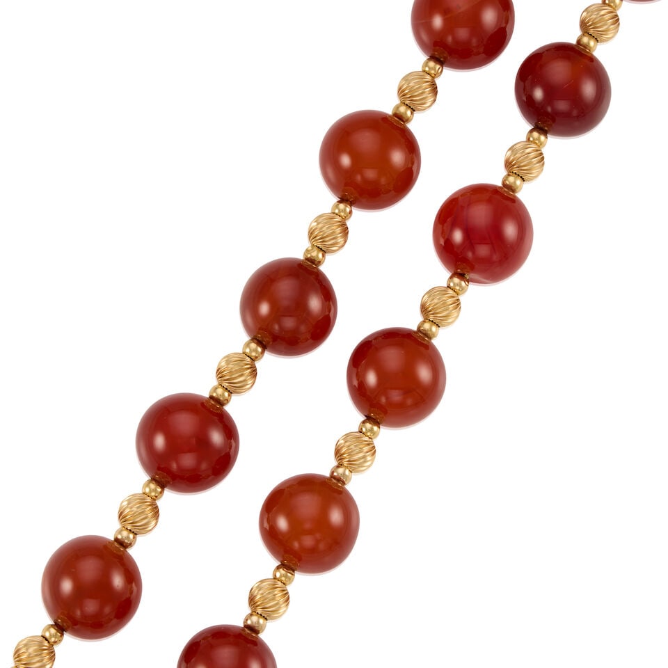 14K GOLD AND CHALCEDONY NECKLACE - 2