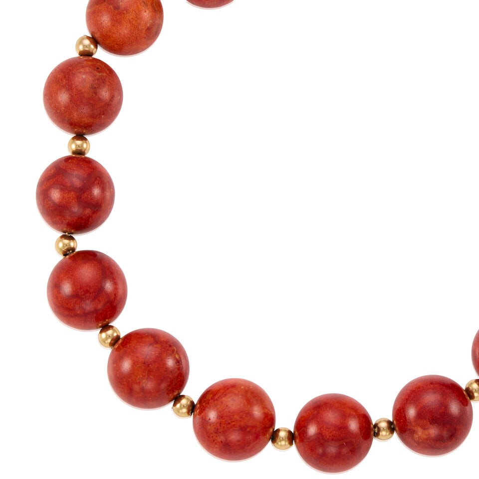 14K GOLD AND HARDWOOD NECKLACE - 2