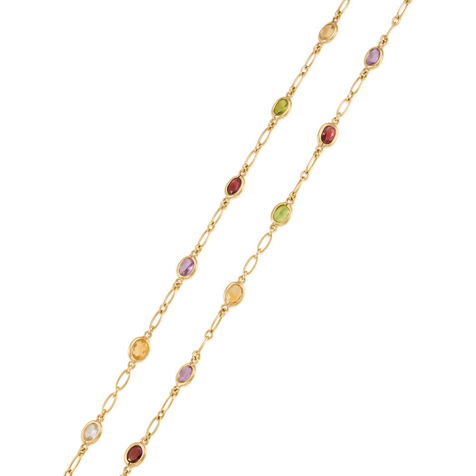 14K GOLD AND MUTLIGEM NECKLACE - 2