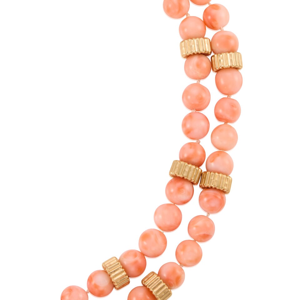 14K GOLD AND CORAL NECKLACE - 2