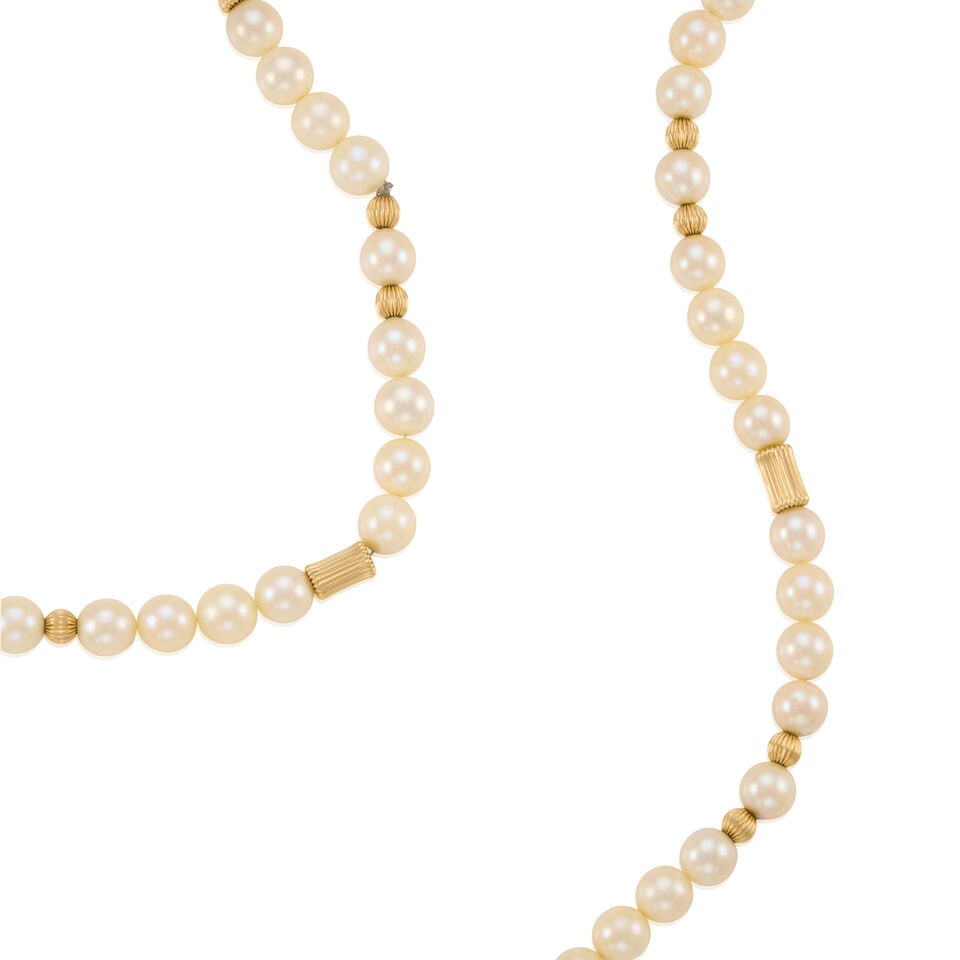 14K GOLD AND CULTURED PEARL NECKLACE - 2