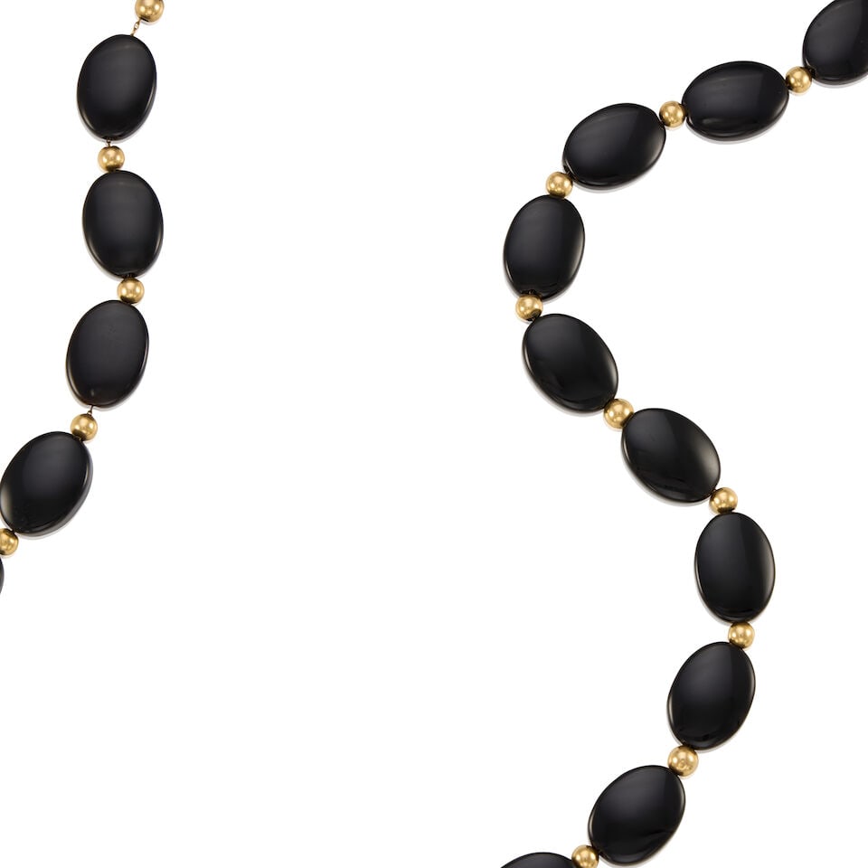 13K GOLD AND ONYX NECKLACE - 2