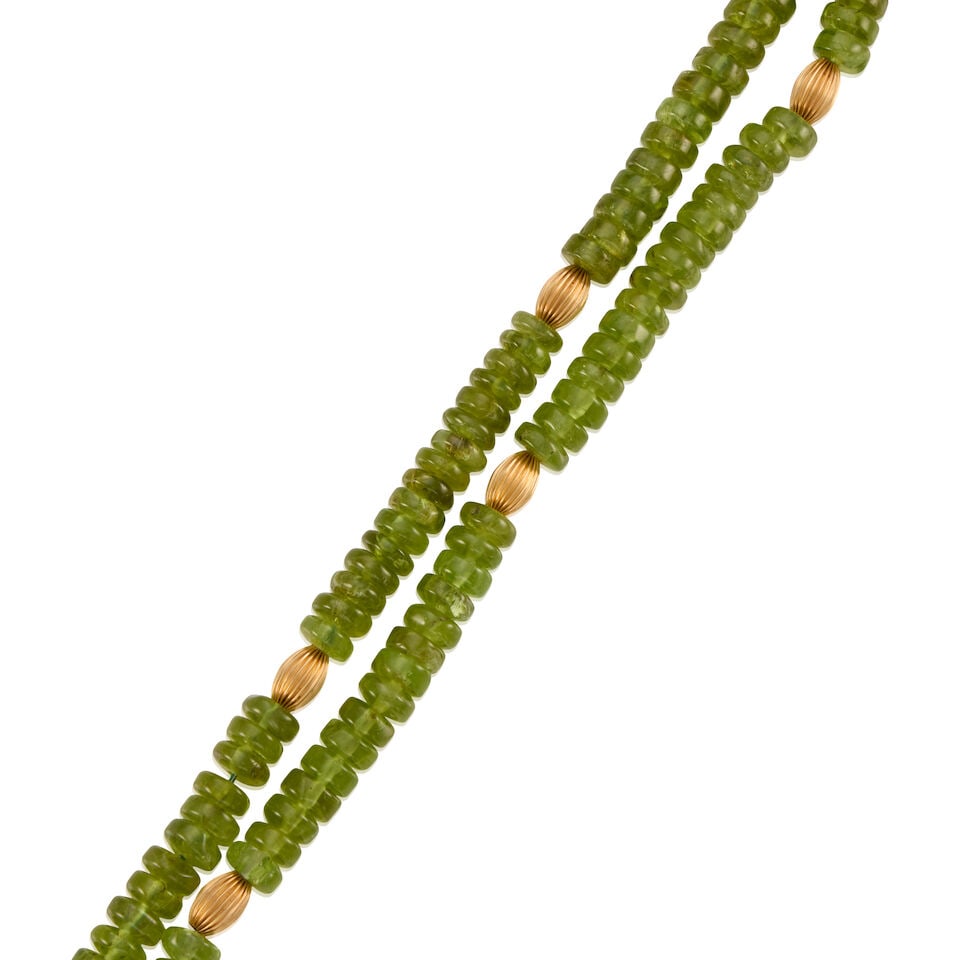 14K GOLD AND PERIDOT NECKLACE - 2