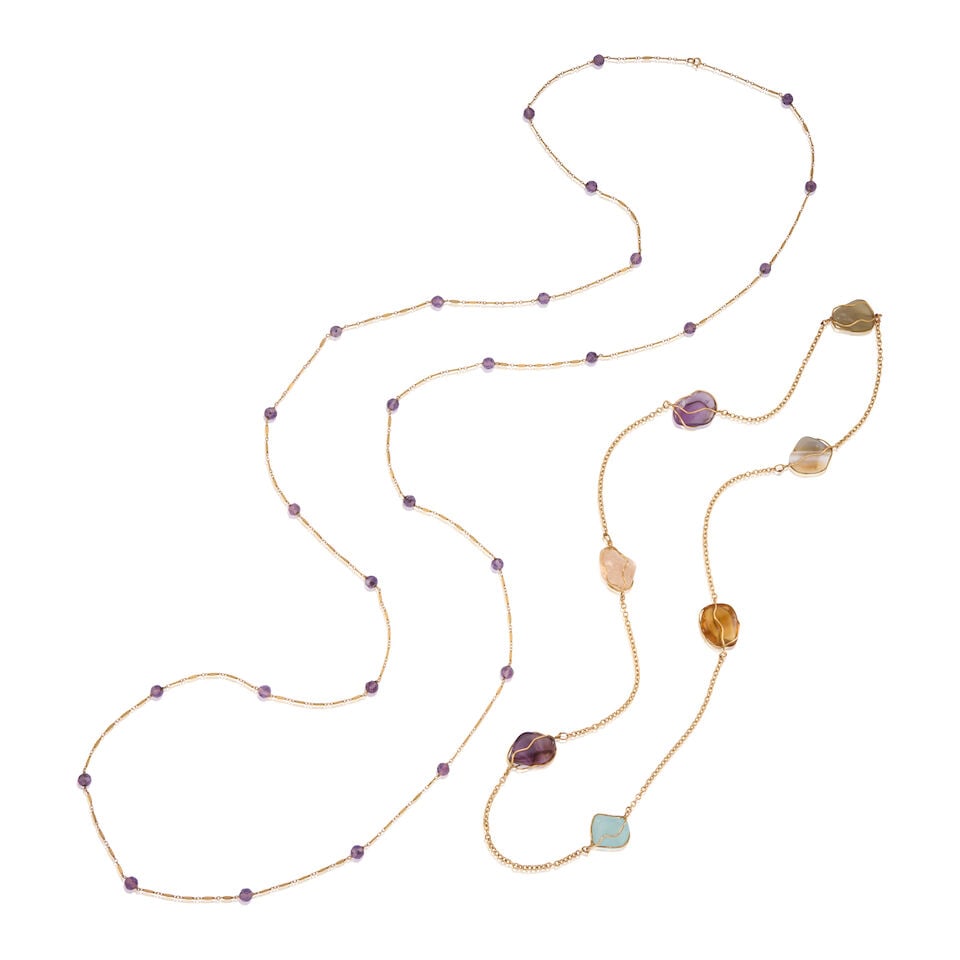 GOLD AND MULTIGEM NECKLACES (1 of 2)
